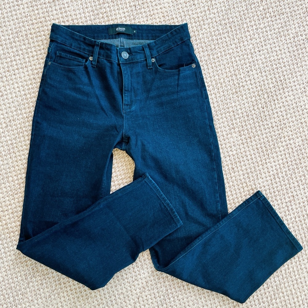 Hudson Remi High-Rise Straight Jeans Rinse Wash Size 6 - like new , stretch